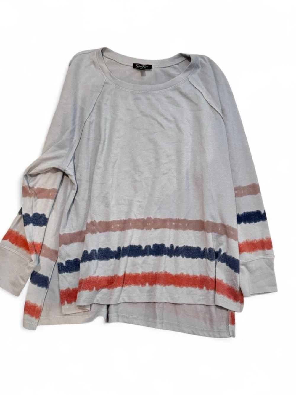 Jessica Simpson Light Gray Striped Long-Sleeve Pullover